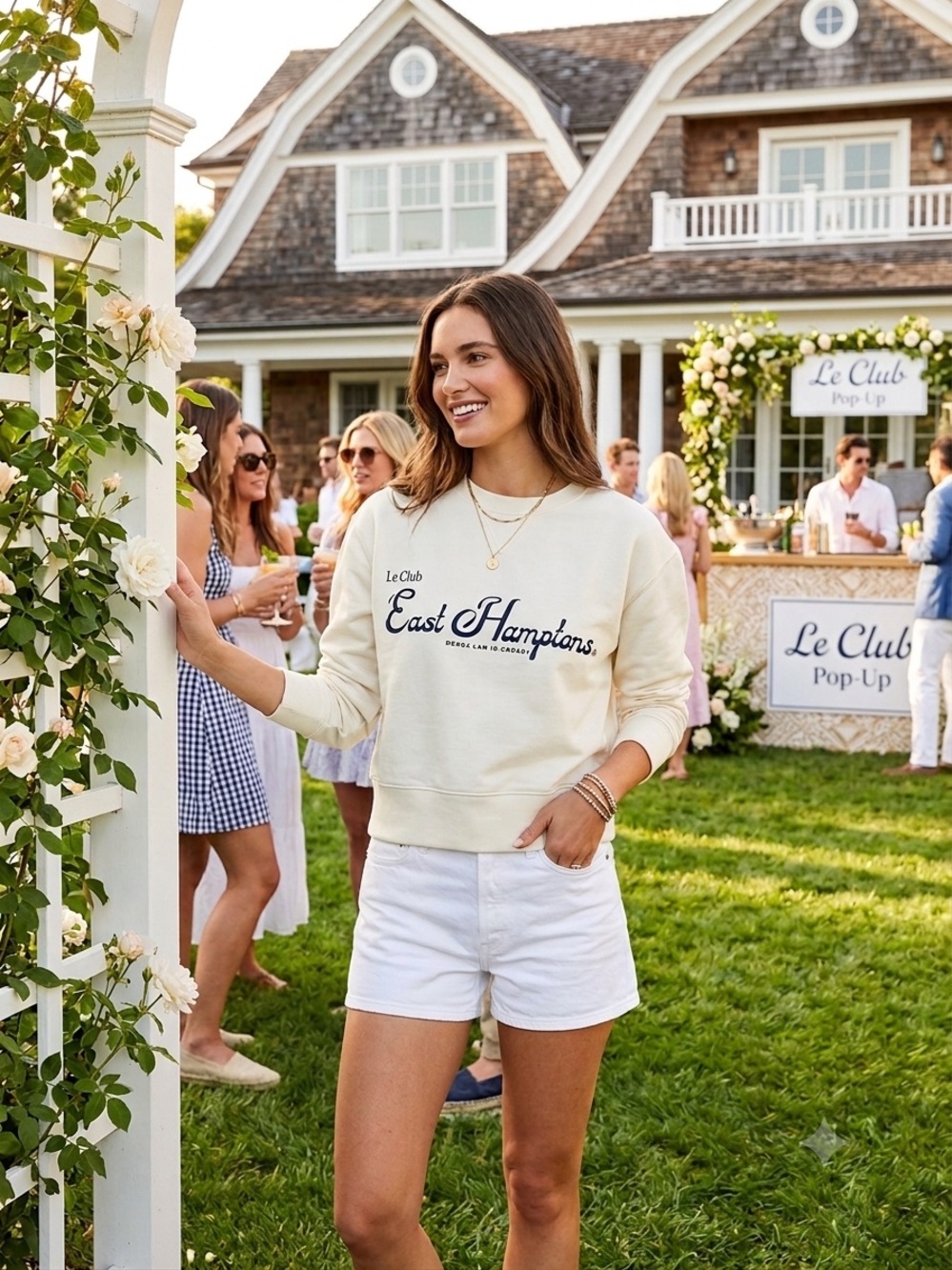 10 Crosby Derek Lam Cropped Sweatshirt with Soft White Navy Script Logo NWT